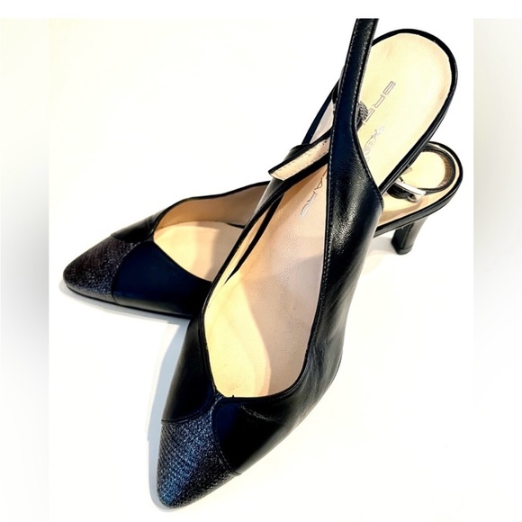 Brenda Zaro Point Toe Sling Back Heels - Picture 2 of 16